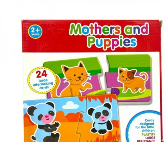 Mothers and Puppies Baby Educational Activity Puzzle for Kids