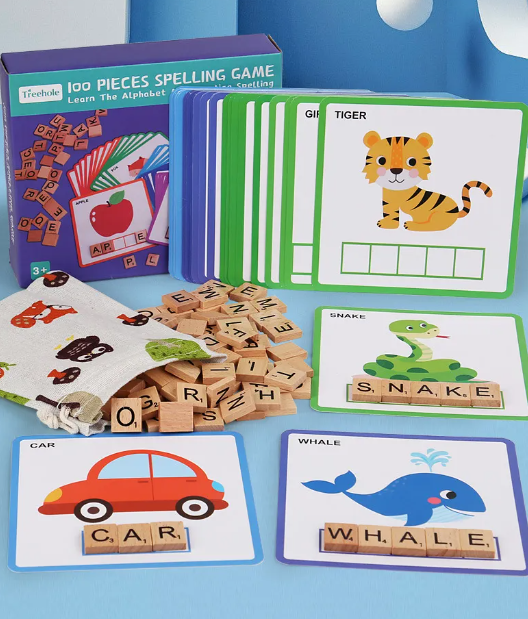 Treehole Wooden 100 Pieces Spelling Game