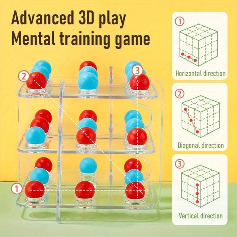 3D Tic-tac-toe Math Marbles Logic Enlightenment Game