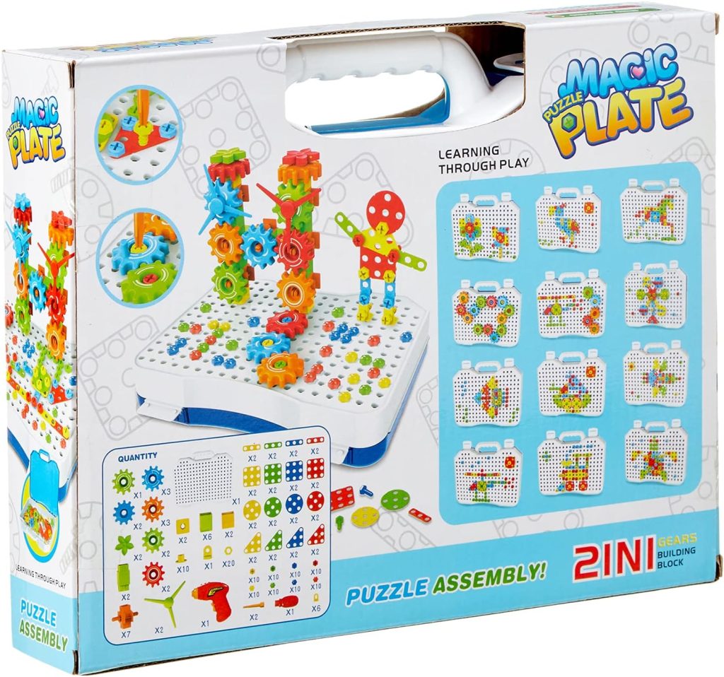 2 in 1 Magic Puzzle Plate – 190 PCs Assembly Accessories