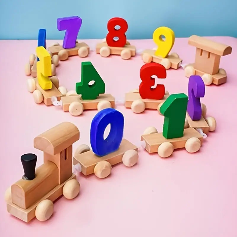 Wooden Digital Train with Numbers 0 to 9 – Building Blocksfor Kids