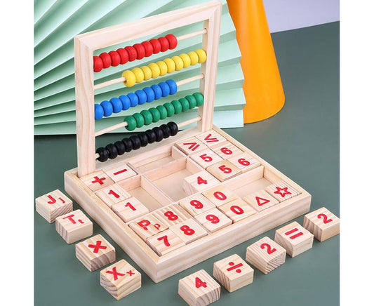 Wooden Abacus Mathematical Frame Blocks