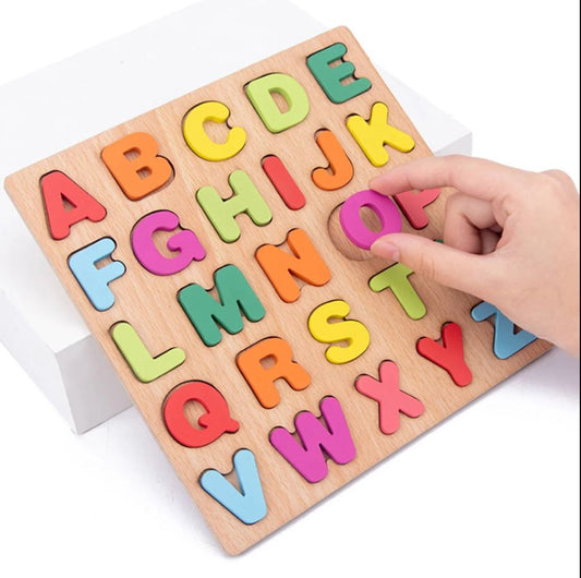 Wooden Capital Alphabets Puzzle Plate 3D Board